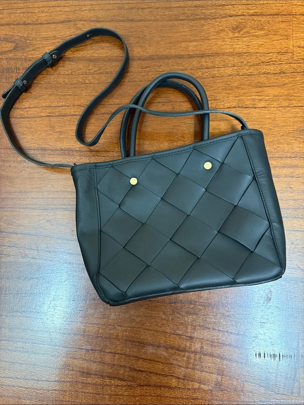 Nisolo handwoven carry-all satchel black